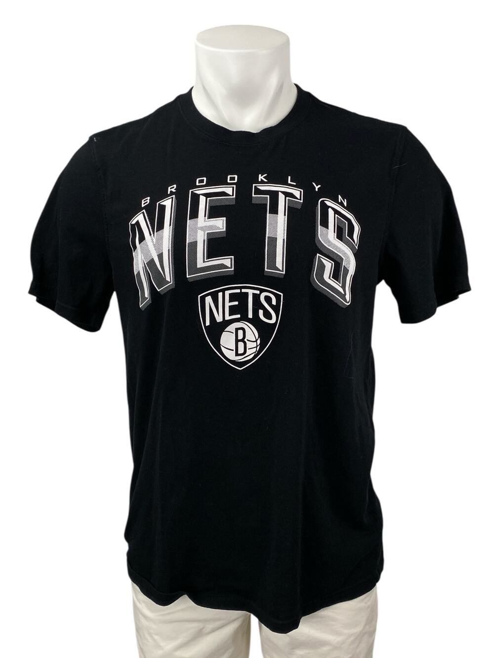 Ultra Game NBA Men's Brooklyn Nets Black Short Sleeve T Shirt Tee Top Size L